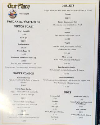 Menu photo 1 Our Place Ocean Shores, WA Menu photo 1 Our Place Ocean Shores, WA