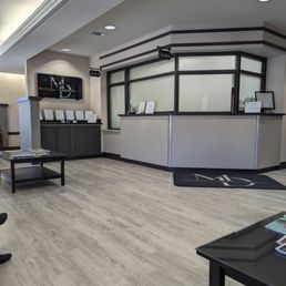 Receptionist desk area in waiting room Receptionist desk area in waiting room