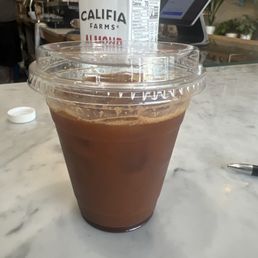 Iced americano w melted chocolate Iced americano w melted chocolate