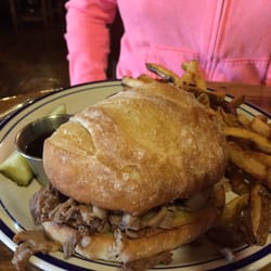 Sebree's Restaurant - Prime rib sandwich, homemade horseradish sauce and awesome fries