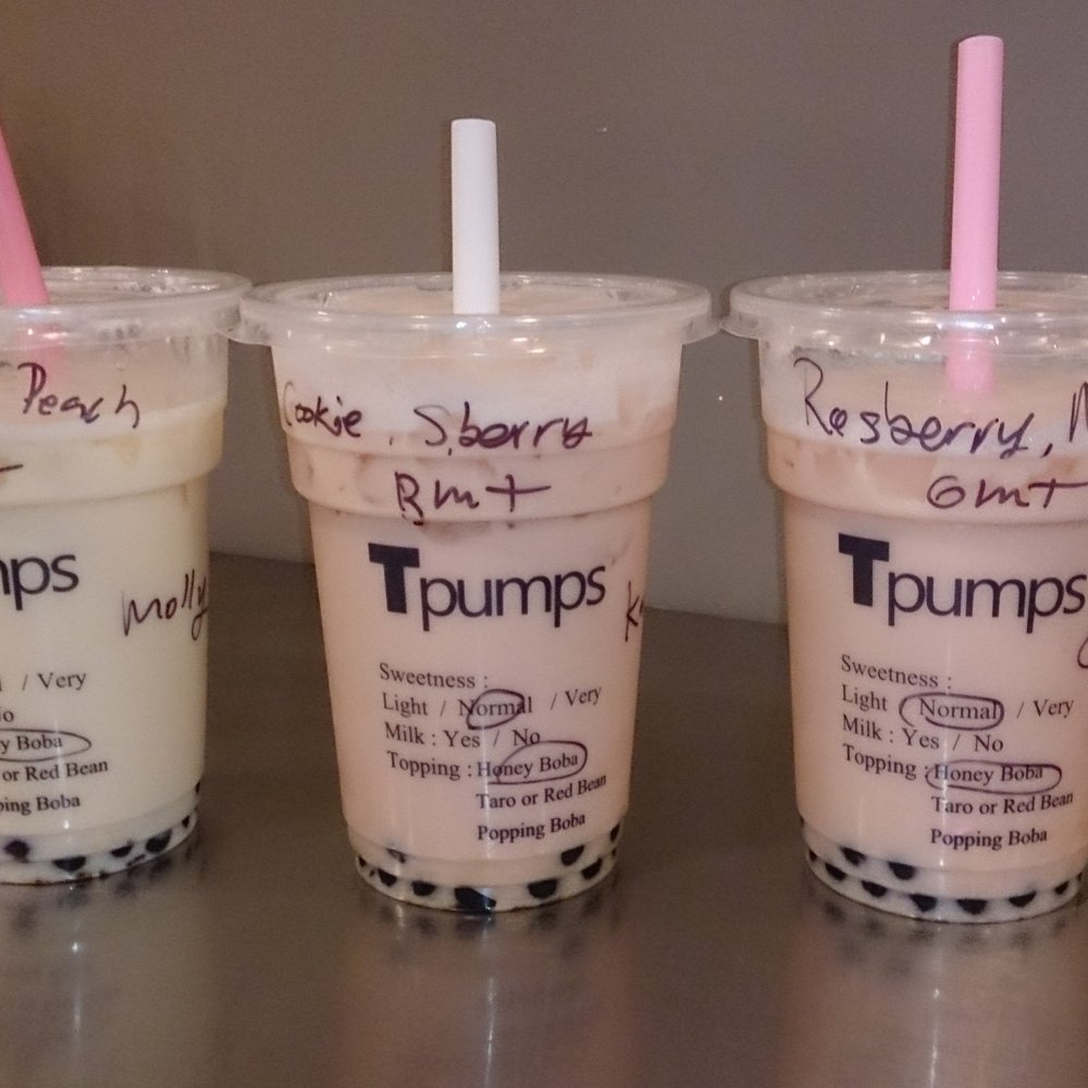 Tpumps - Pasadena - Raspberry mango green milk tea, cookie dough strawberry green milk tea, and mango passionfruit peach green milk tea. - Bubble Tea Near Me - Pasadena, California Tpumps - Pasadena - Raspberry mango green milk tea, cookie dough strawberry green milk tea, and mango passionfruit peach green milk tea. - Bubble Tea Near Me - Pasadena, California