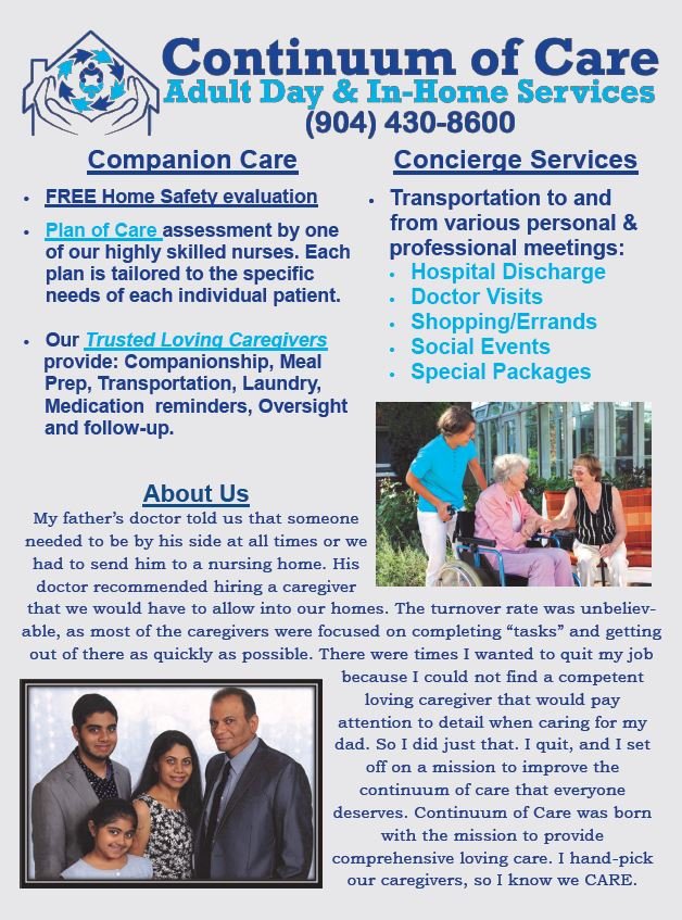 Continuum of Care Adult Day and In-Home Services - home care agency in Jacksonville, FL