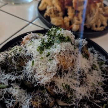 Mona Pasta Bar - Brussel sprouts & calamari - Italian Near Me - Los Angeles, California Mona Pasta Bar - Brussel sprouts & calamari - Italian Near Me - Los Angeles, California