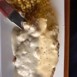 Bob's Burgers and Brew - Sumas - Daily Special; Sunday during Hawks game; Chicken fried steak, corn, mashed potatoes.