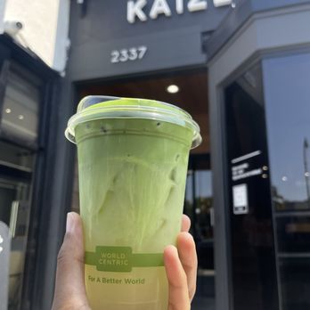 Kaizen & Coffee - Jasmine tea with ceremonial matcha kumo (cold foam) - Coffee & Tea Near Me - San Mateo, California