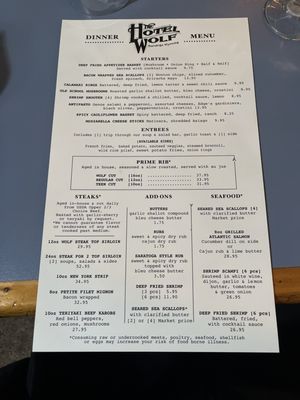 Menu photo 1 Hotel Wolf Saratoga, WY