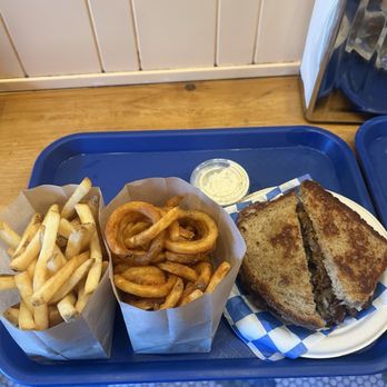 Goldburger - Patty Melt w/ fries & Curly fries - Burgers Near Me - Los Angeles, California Goldburger - Patty Melt w/ fries & Curly fries - Burgers Near Me - Los Angeles, California