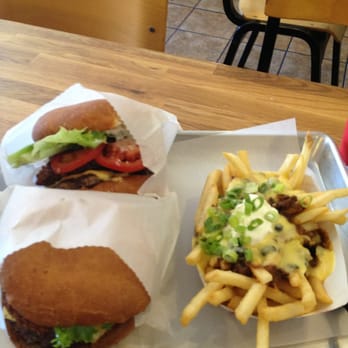 TrueBurger - 2 True Deluxes (hamburger with a mushroom patty stuffed with mozzarella) and chili cheese fries. - Burgers Near Me - Oakland, California TrueBurger - 2 True Deluxes (hamburger with a mushroom patty stuffed with mozzarella) and chili cheese fries. - Burgers Near Me - Oakland, California