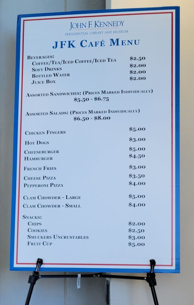 Food from Cafe at John F Kennedy Library