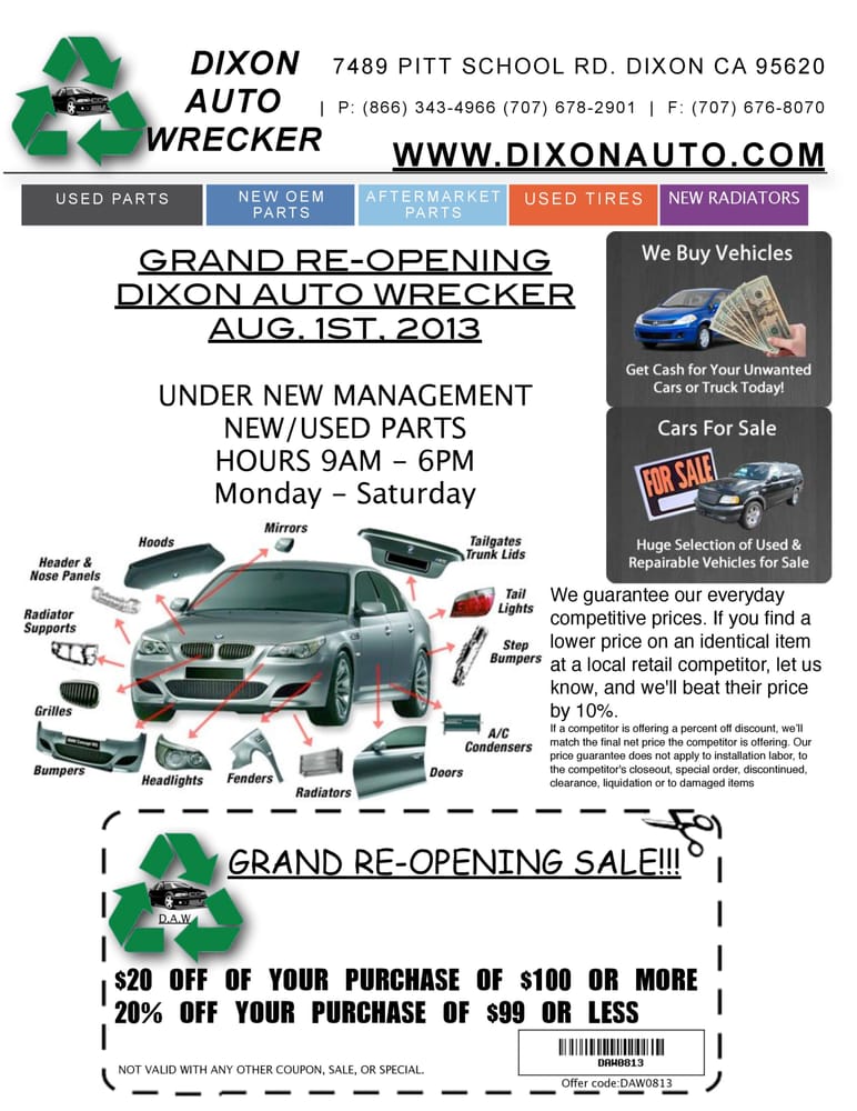 DIXON AUTO WRECKERS Updated September 2024 7489 Pitt School Rd