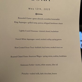 Boka - Seven Course Tasting Menu: May 12, 2023 - New American Near Me - Chicago, Illinois