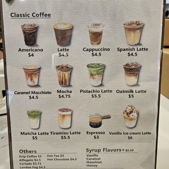 Blessing Cafe - The coffee menu after the re-opening August 6th, 2025. - Korean Near Me - Vienna, Virginia