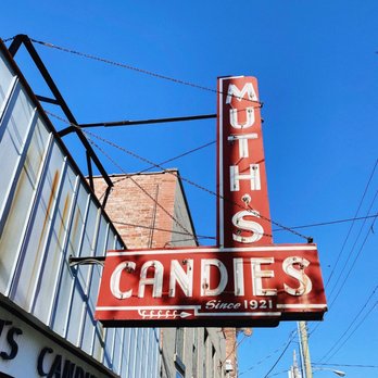 Muth's Candy - a sign for a candy shop - Candy Stores Near Me - Louisville, Kentucky