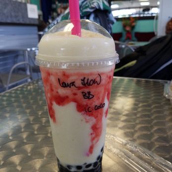Boba Cafe - Lava Flow with coconut ice cream - Bubble Tea Near Me - Ewa Beach, Hawaii Boba Cafe - Lava Flow with coconut ice cream - Bubble Tea Near Me - Ewa Beach, Hawaii