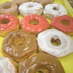Morning Donuts - Maple, Strawberry, White icing, Sugar Donuts