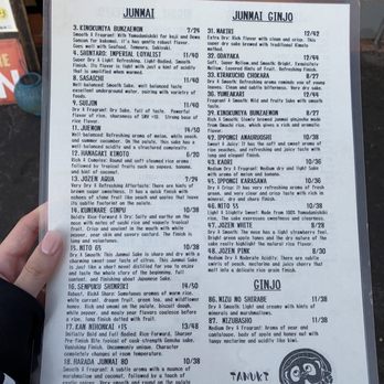 Tanuki - alcohol menu - Sushi Bars Near Me - San Diego, California