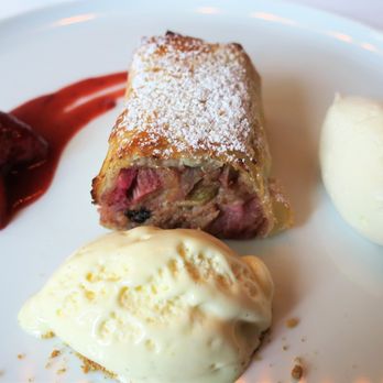 Wallsé - Rhubarb strudel - excellent, but wished it was apple instead. - Austrian Near Me - New York, New York Wallsé - Rhubarb strudel - excellent, but wished it was apple instead. - Austrian Near Me - New York, New York