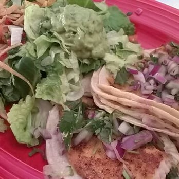 Salsa & Beer - Baja fish tacos with salad - Mexican Near Me - Van Nuys, California Salsa & Beer - Baja fish tacos with salad - Mexican Near Me - Van Nuys, California