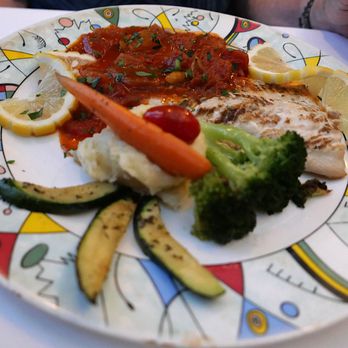 Froggy's French Cafe - White fish with provinciale sauce - French Near Me - Highwood, Illinois