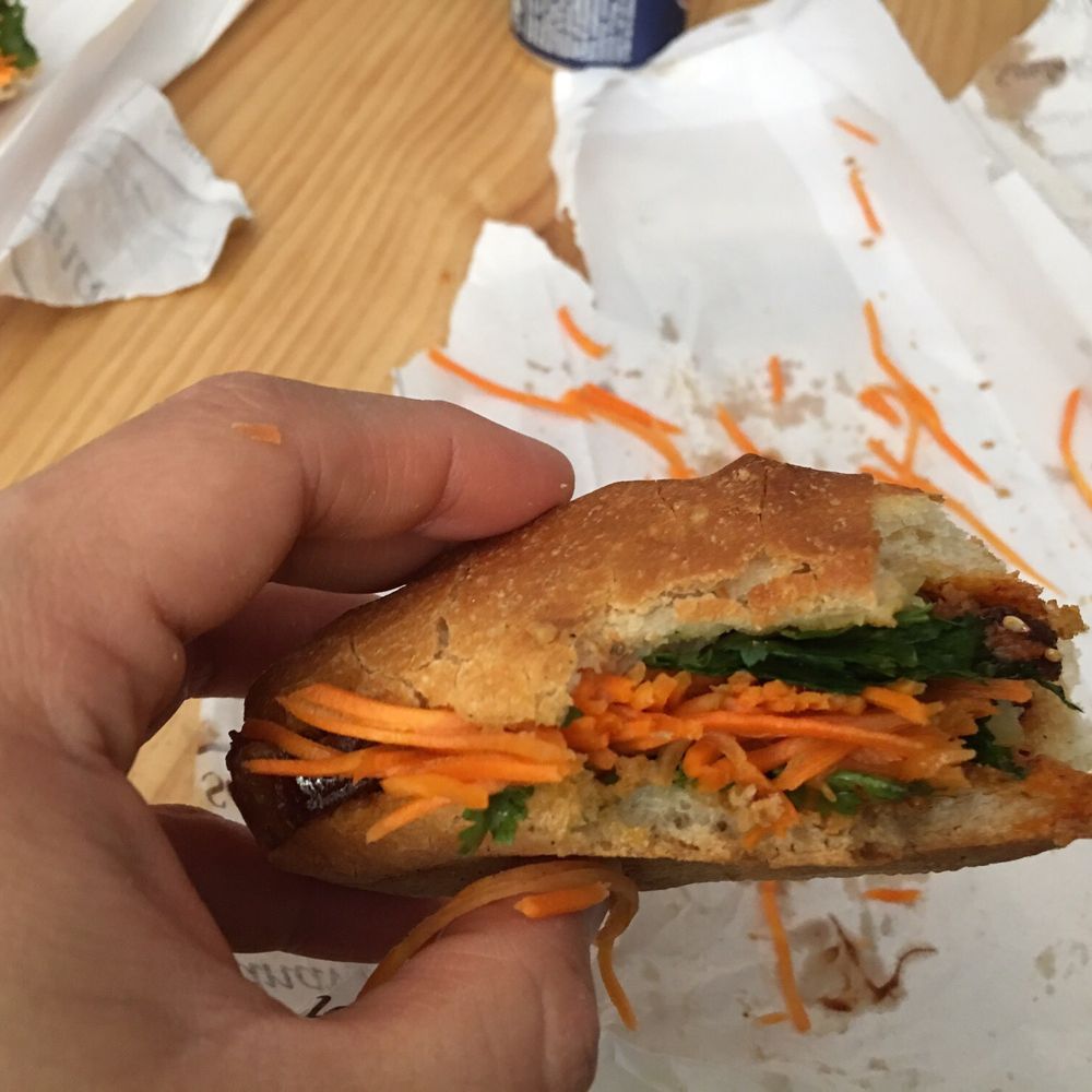 Banh Mi - Last bite of my pork belly banh mi!!! - Vietnamese Near Me - Paris, 75