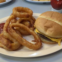Jefferson Compounding - Myrtle Burger w/ onion rings
