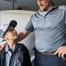 Ready Jetter Plumbing - Kevin and Joshua on "bring your son to work" day! It was just a sewer camera inspection, hehe.