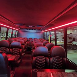 Big C's Charter Service - Interior of our beautiful, twenty-seven passenger luxury shuttle bus!