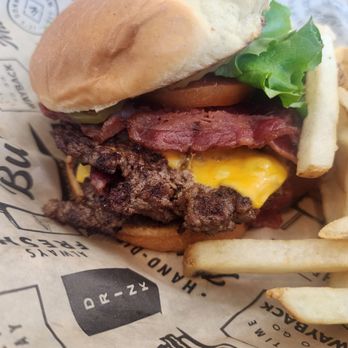 Wayback Burgers - Double bacon burger. Bacon is not crispy - Burgers Near Me - Sacramento, California Wayback Burgers - Double bacon burger. Bacon is not crispy - Burgers Near Me - Sacramento, California