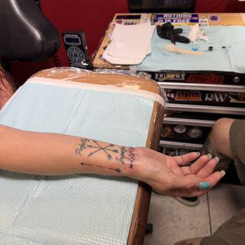 Artistic Impressions Tattoo Studio - Added Morse code arrow - Tattoo Near Me - Katy, Texas Artistic Impressions Tattoo Studio - Added Morse code arrow - Tattoo Near Me - Katy, Texas