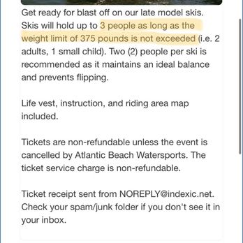 AB WaterSports - On the website clearly stating three people could ride. - Jet Skis Near Me - Atlantic Beach, North Carolina