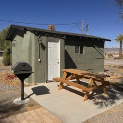 Death Valley Hot Springs - My bungalow backyard with a nice picnic table and bbq grill. Omg I love this bungalow!!!