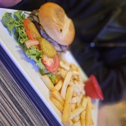 El Colibri Restaurant and Deli - Blue cheese Burger & fries.