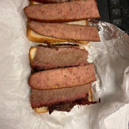Sausage and brisket sanwhich Sausage and brisket sanwhich