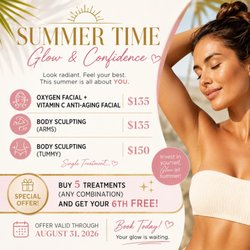 Summer Glow Specials Are Here!
Get radiant, youthful skin just in time for summer