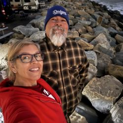Faria Beach Park - Fred and Gina Medina camping at Faria state beach