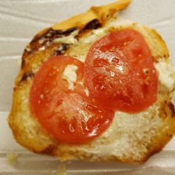 Route 100 Saloon - Fresh toppings on a toasted bun