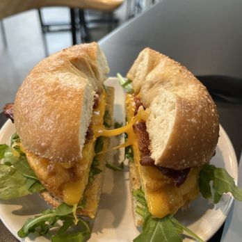MoonGoat Coffee Roasters - Bagel breakfast Sando - Coffee Roasteries Near Me - Costa Mesa, California
