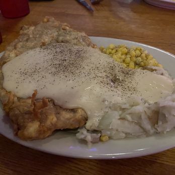 Texaz Grill - Lunch portion Chicken Fried Steak w/Mashed Potatoes and Corn - Steakhouses Near Me - Phoenix, Arizona Texaz Grill - Lunch portion Chicken Fried Steak w/Mashed Potatoes and Corn - Steakhouses Near Me - Phoenix, Arizona