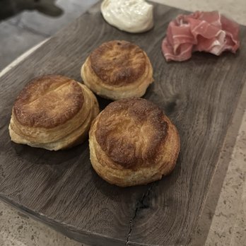 Manuela - Cream Biscuits, Steen's Butter, Colonel Newsom's Aged Country Ham - New American Near Me - Los Angeles, California Manuela - Cream Biscuits, Steen's Butter, Colonel Newsom's Aged Country Ham - New American Near Me - Los Angeles, California