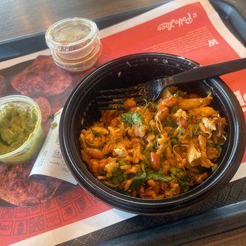 El Pollo Loco - Shredded chicken and cheese bowl, with a side of guacamole. - Fast Food Near Me - Richardson, Texas