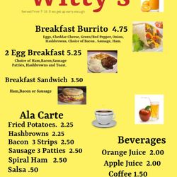 Witty's - Breakfast served fro 7-10 Daily!!