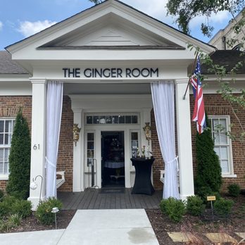 The Ginger Room - The entrance with the British flag.  One of the owners is British. - Tea Rooms Near Me - Alpharetta, Georgia