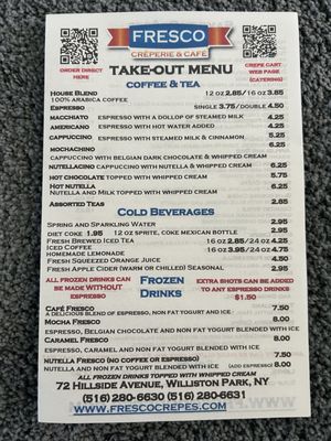 Menu photo 2 Fresco Creperie & Cafe Williston Park, NY Menu photo 2 Fresco Creperie & Cafe Williston Park, NY