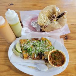 Quesabirrias plate, and Breakfast Burrito!