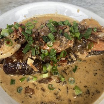 Hank's - Shrimp and grits. Cooked perfectly - Coffee & Tea Near Me - Austin, Texas