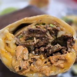 Martins Famous Street Tacos - Chicken and carne asada super burrito