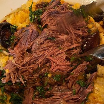 Ember & Iron - Beef Short Rib over grits after shredding it apart-there was a ton of meat! Very deceiving when you first see it. - American Near Me - Jacksonville, Florida Ember & Iron - Beef Short Rib over grits after shredding it apart-there was a ton of meat! Very deceiving when you first see it. - American Near Me - Jacksonville, Florida