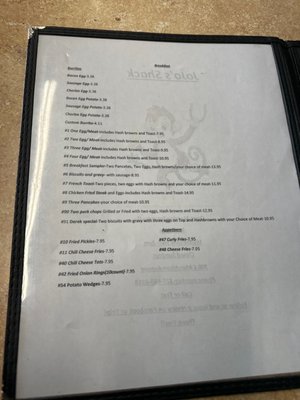 Menu photo 3 Jojo’s Shack Eldorado, TX