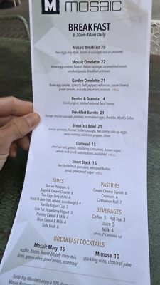 Menu photo 2 Mosaic Restaurant Redding, CA