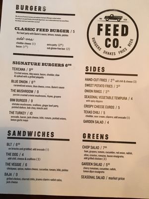 Menu photo 4 Feed Co. Burgers Seattle, WA